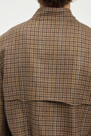Graham Jacket in Camel Multi Wool Silk Houndstooth
