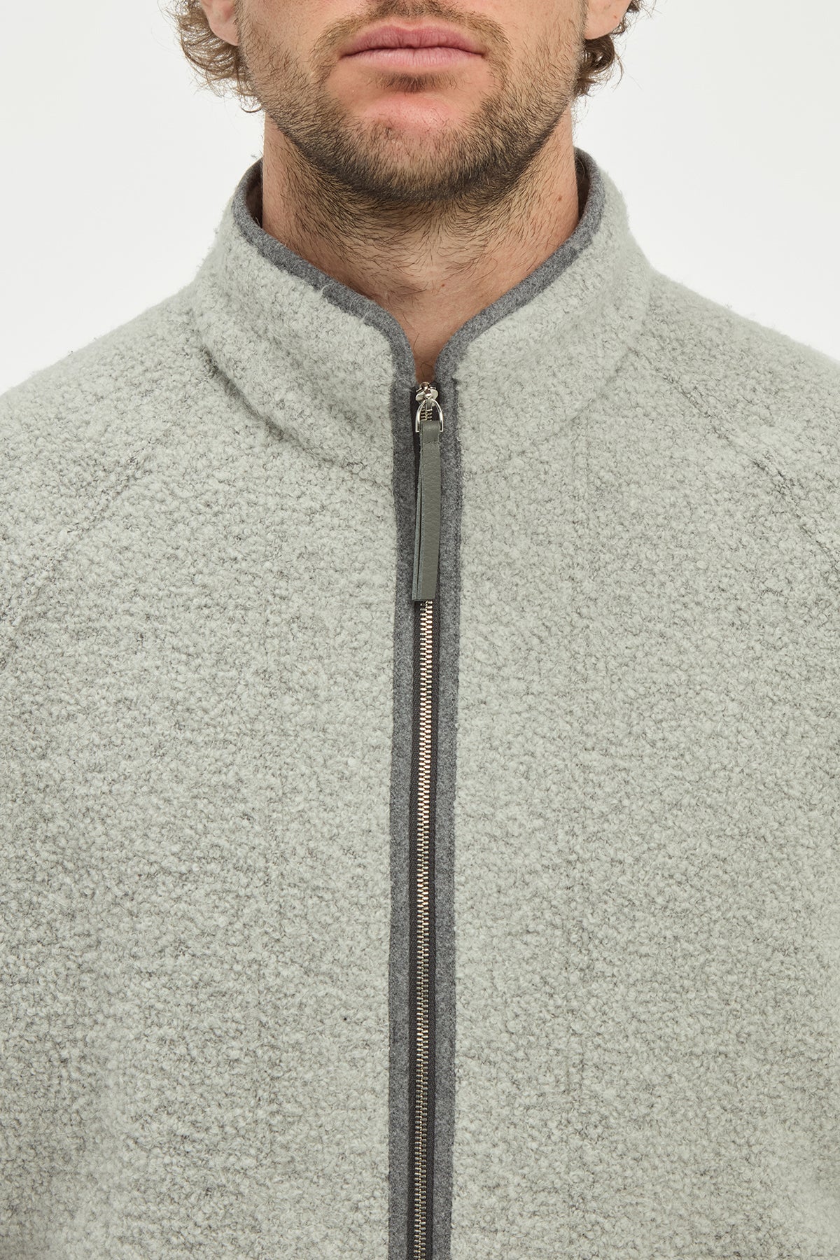 August Jacket in Grey Recycled Cashmere Boucle