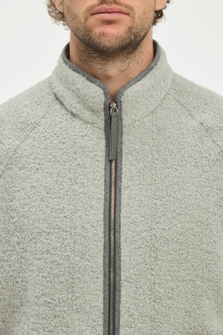 August Jacket in Grey Recycled Cashmere Boucle