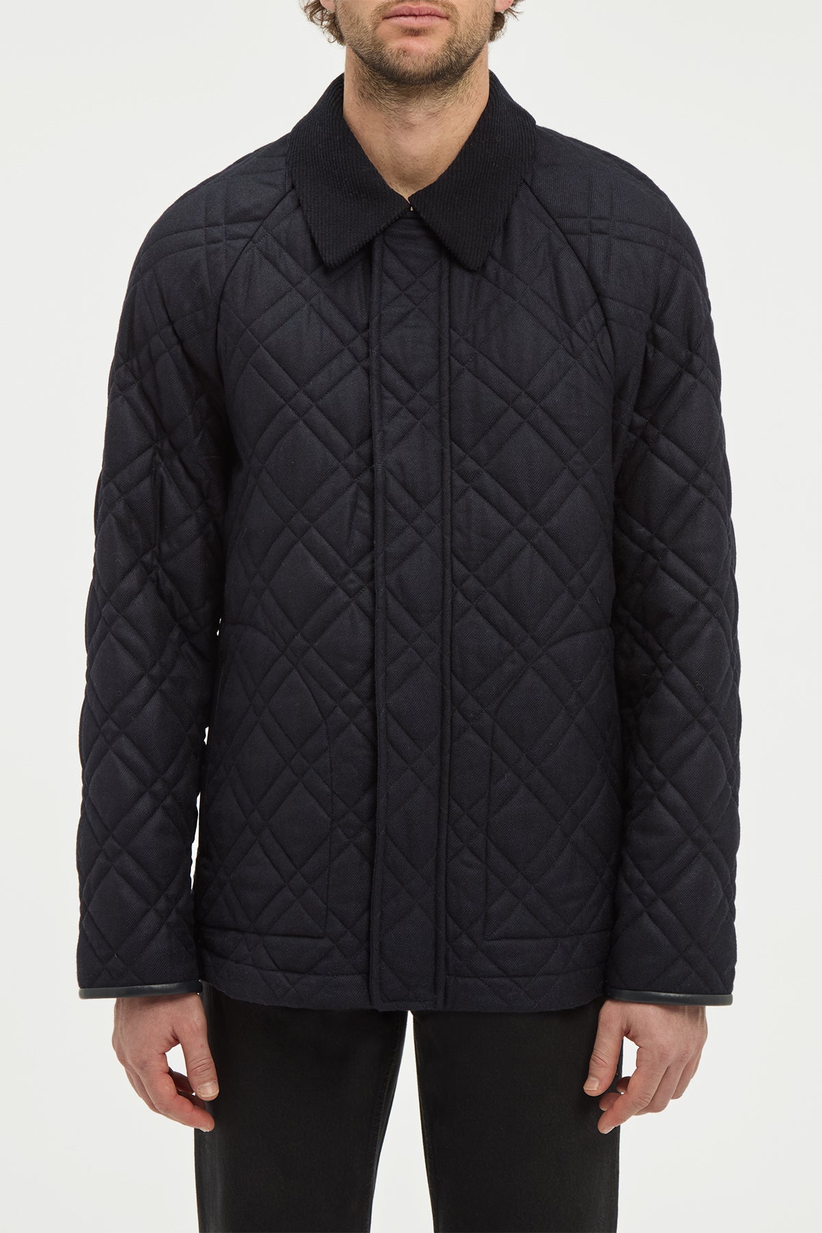 Clarence Barn Jacket in Dark Navy Wool Cashmere Flannel