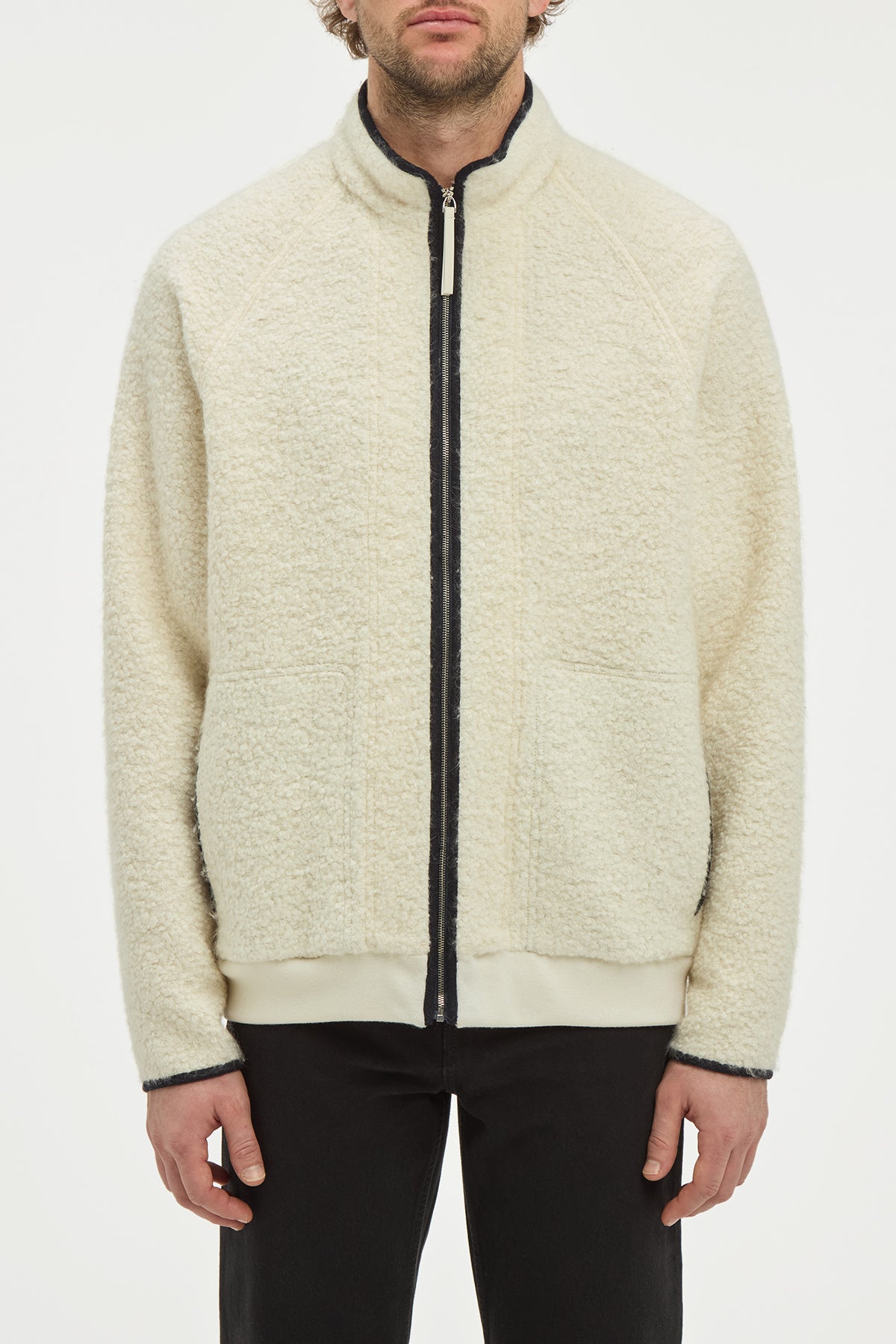 August Jacket in Ivory Recycled Cashmere Boucle