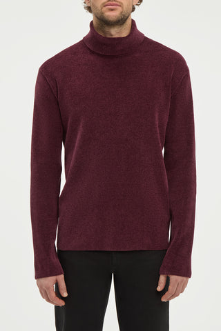 Almoner Knit Turtleneck Sweater in Plum Silk