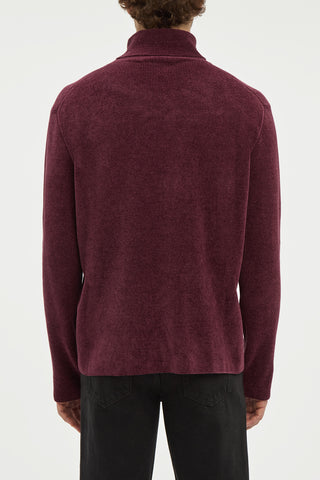 Almoner Knit Turtleneck Sweater in Plum Silk