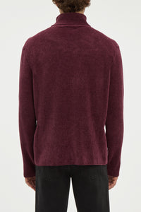 Almoner Knit Turtleneck Sweater in Plum Silk