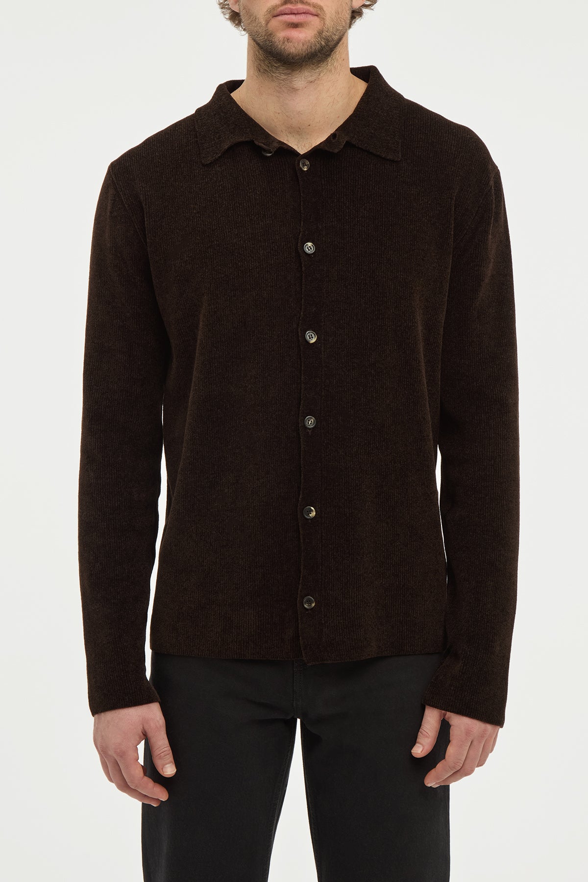 Toynbee Knit Polo in Chocolate Silk