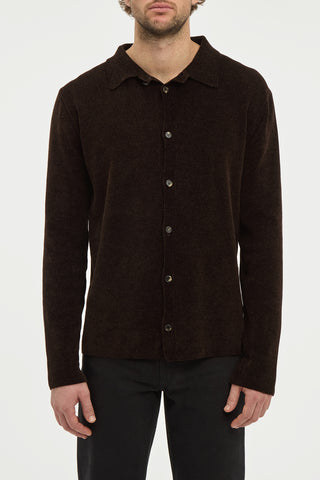 Toynbee Knit Polo in Chocolate Silk
