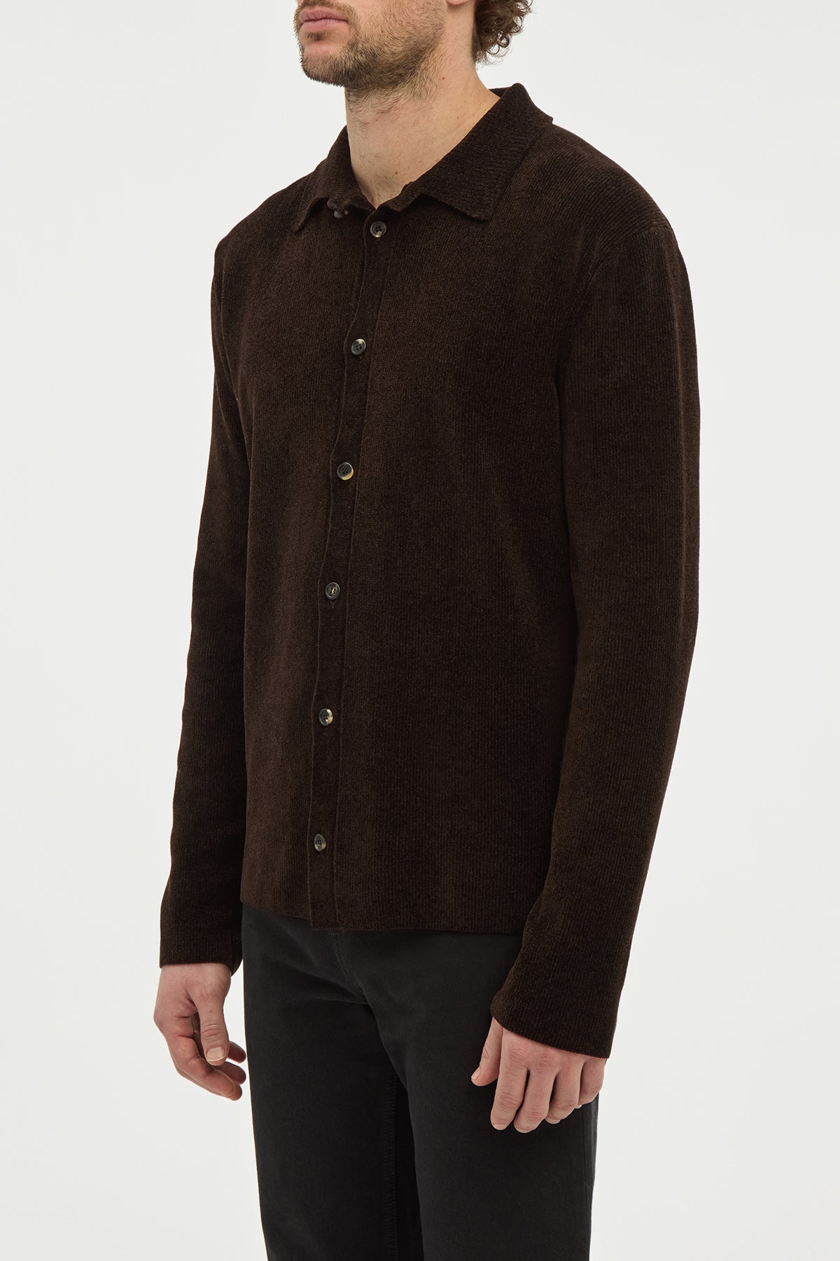 Toynbee Knit Polo in Chocolate Silk