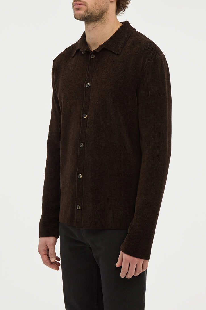 Toynbee Knit Polo in Chocolate Silk