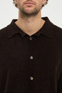 Toynbee Knit Polo in Chocolate Silk