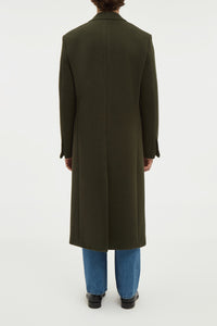 Brannick Overcoat in Olive Cashemre Felt