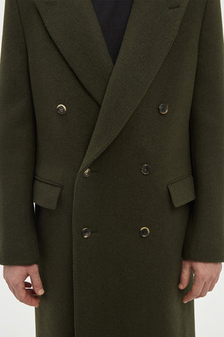 Brannick Coat in Olive Cashemre Felt