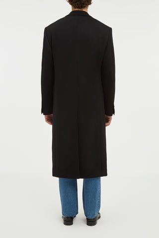 Brannick Coat in Black Double-face Recycled Cashmere