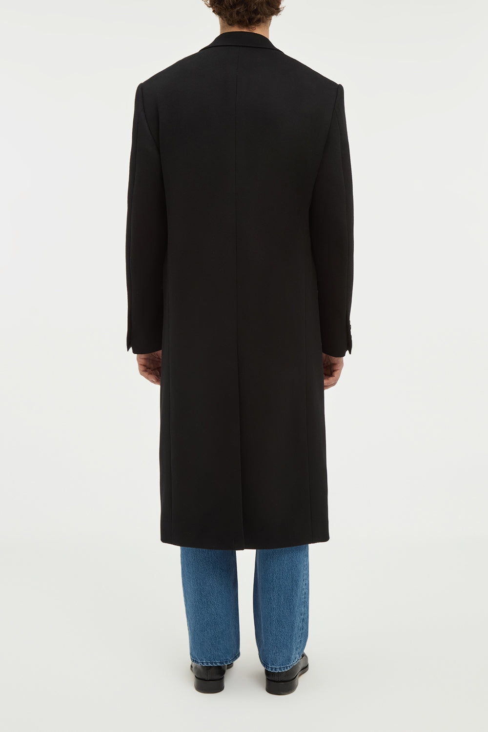 Brannick Overcoat in Black Double-face Recycled Cashmere