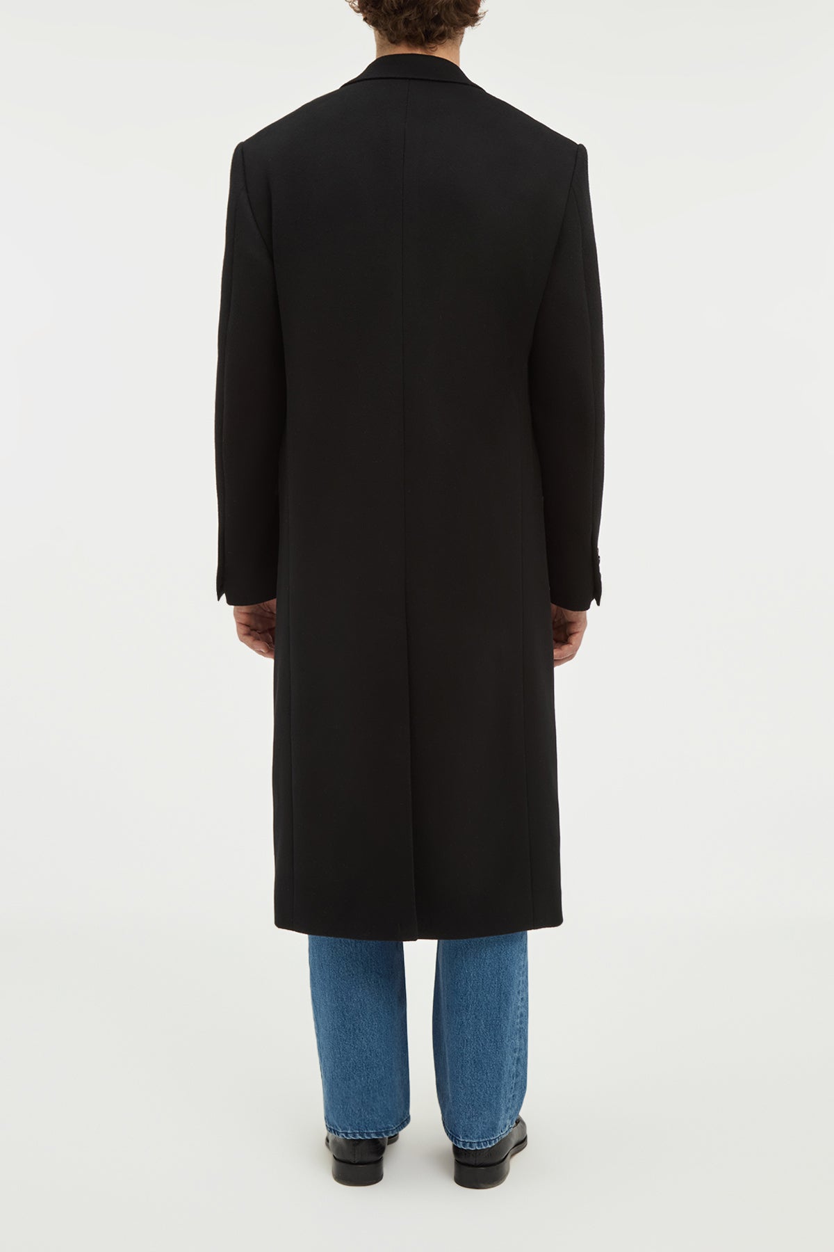 Brannick Overcoat in Black Double-face Recycled Cashmere