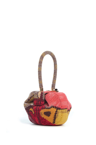 Demi Bag in Fire Multi Crochet Cashmere