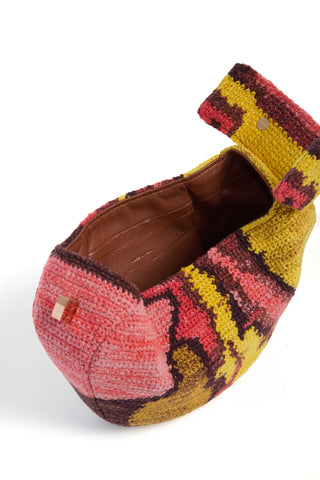 Multicolor Cashmere Demi Bag Interior Detail - Brown Leather Lining | Gabriela Hearst