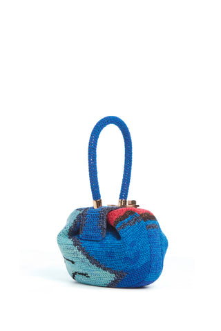 Multicolor Crochet Cashmere Demi Top Handle Bag - Side Profile | Gabriela Hearst