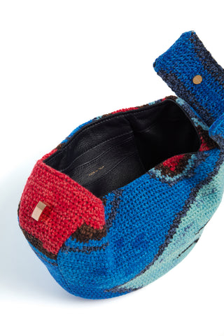 Multicolor Crochet Cashmere Demi Bag - Open Interior Black Leather Detail | Gabriela Hearst