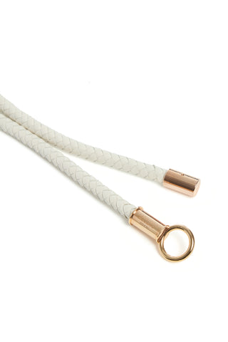Ivory Braided Leather Belt - Hardware Detail Close-up | Gabriela Hearst