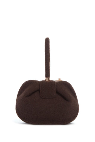 Chocolate Cashmere Felt Nina Bag - Back View | Gabriela Hearst