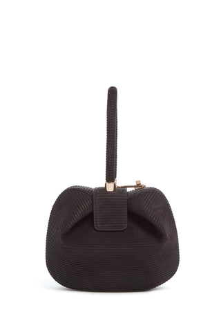 Chocolate Corded Suede Nina Bag - Back View | Gabriela Hearst