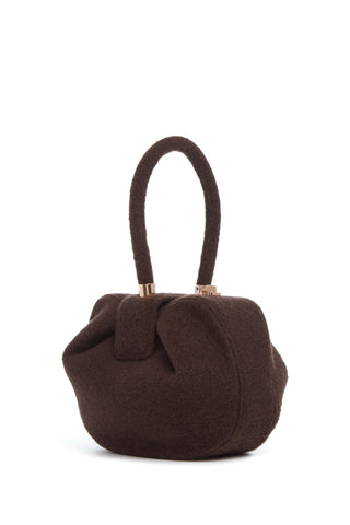 Chocolate Cashmere Felt Nina Bag - Front View | Gabriela Hearst