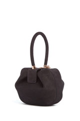 Nina Bag | Chocolate Suede Top Handle Bag | Gabriela Hearst