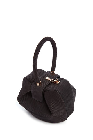 Chocolate Corded Suede Nina Bag - Three Quarter View | Gabriela Hearst