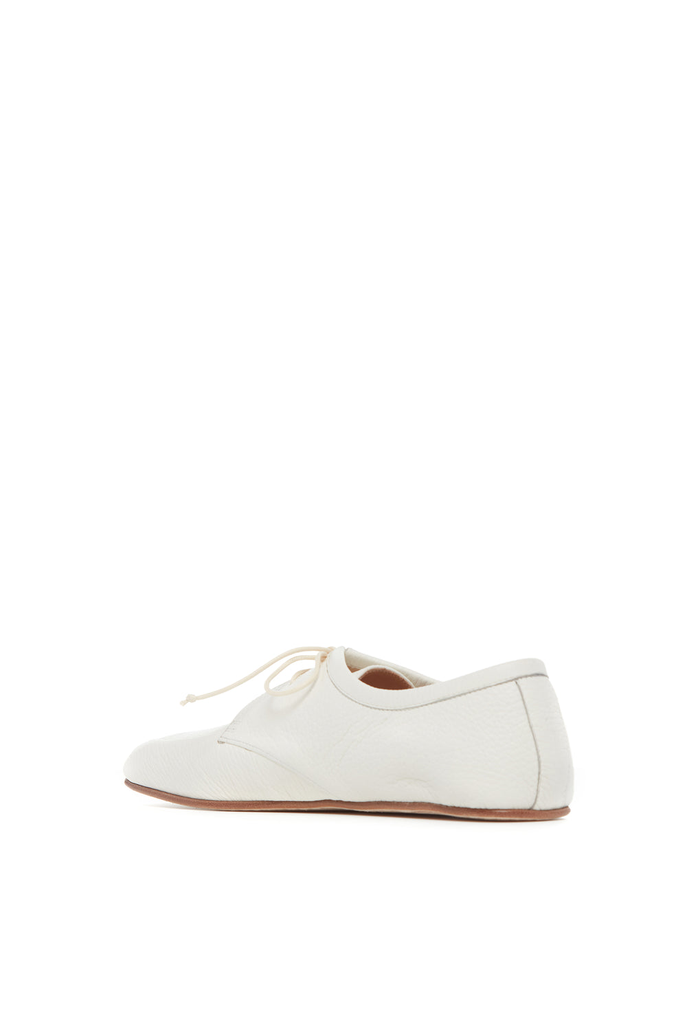 Luca Flat Shoe in Cream Textured Leather