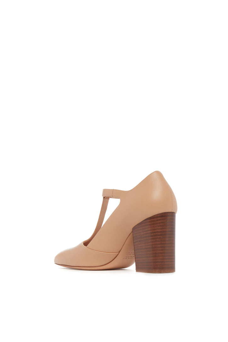 Triana Pump Sandal in Dark Camel Leather