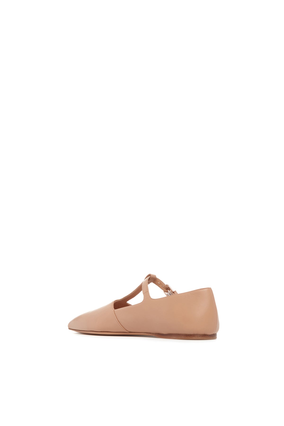 Lola Ballerina Flat Shoe in Dark Camel Nappa Leather