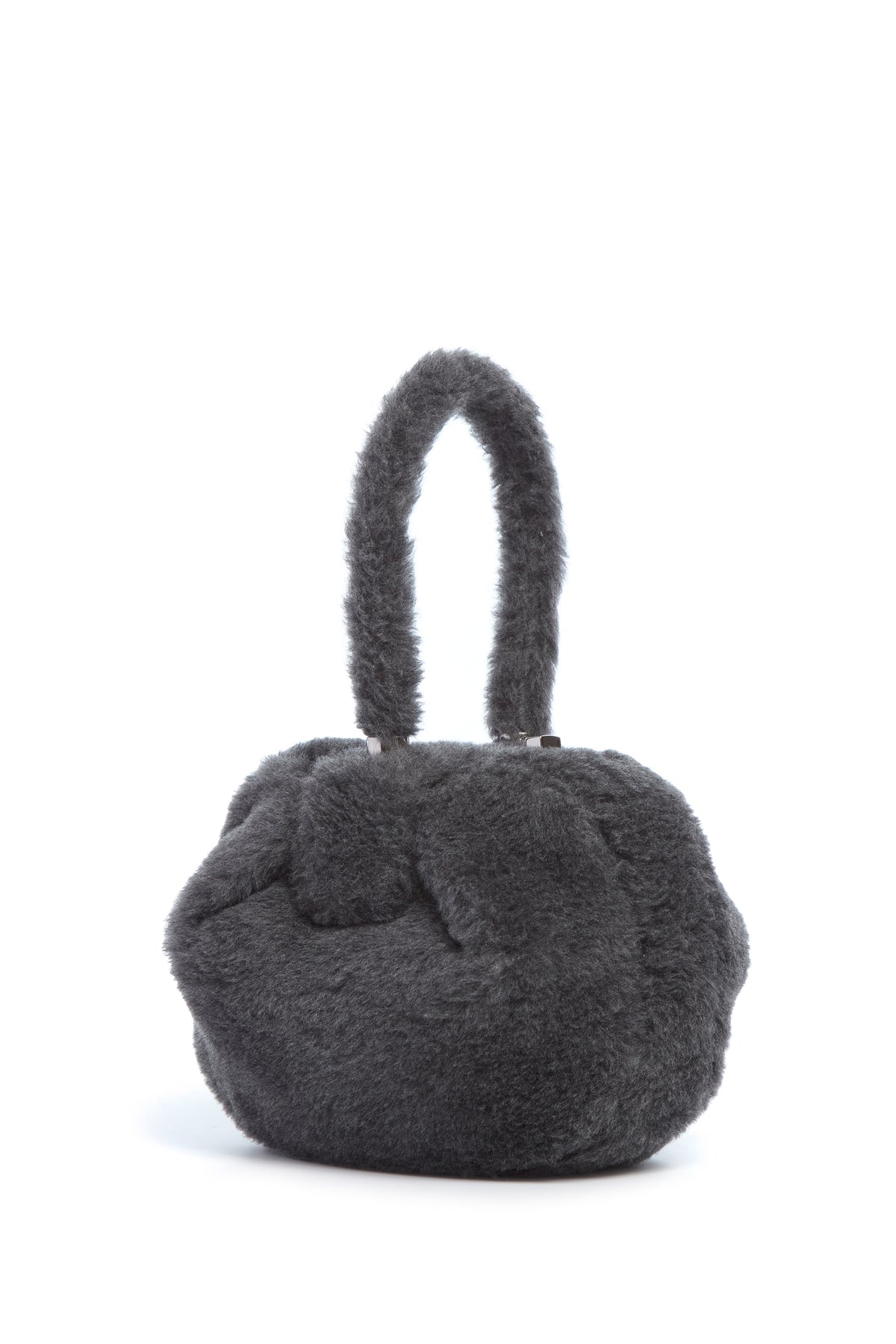 Nina Bag in Dark Grey Virgin Wool Silk Cashmere Fur