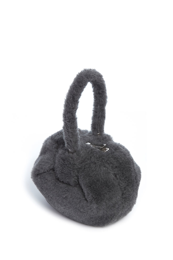 Nina Bag in Dark Grey Virgin Wool Silk Cashmere Fur