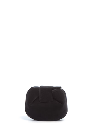 Soft Demi Clutch in Black Cotton Velvet