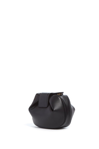 Black Nappa Leather Soft Demi Clutch - Side Angle | Gabriela Hearst