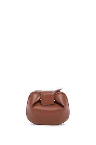 Cognac Nappa Leather Soft Demi Clutch - Front View | Gabriela Hearst