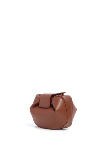 Cognac Nappa Leather Soft Demi Clutch - Side View | Gabriela Hearst