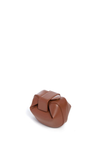 Cognac Nappa Leather Soft Demi Clutch - Three Quarter View | Gabriela Hearst