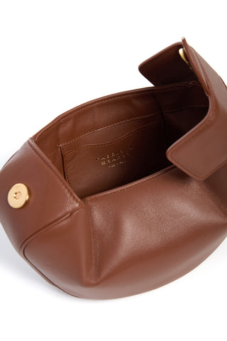 Cognac Nappa Leather Soft Demi Clutch - Interior Detail | Gabriela Hearst