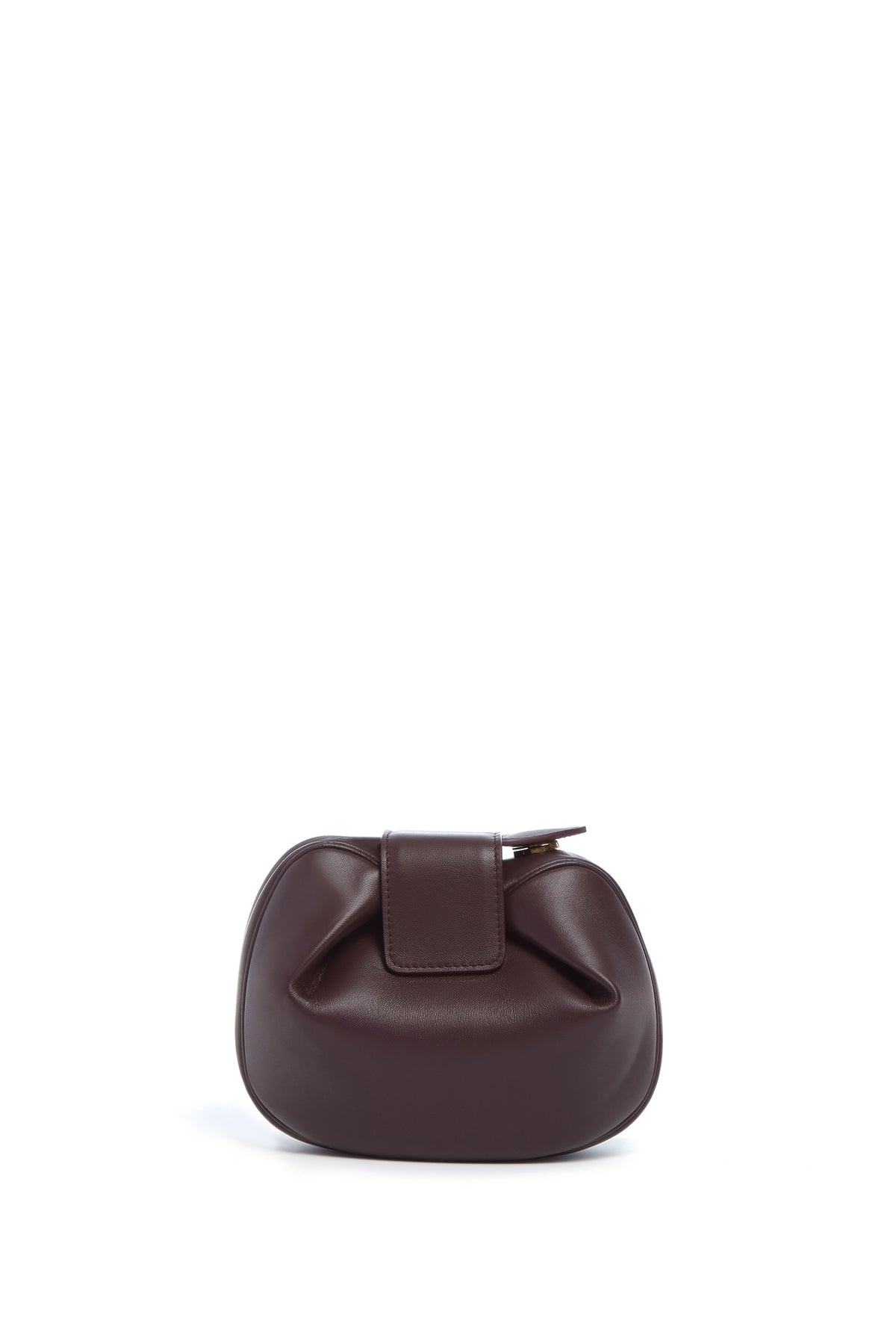 Soft Demi Clutch in Bordeaux Nappa Leather