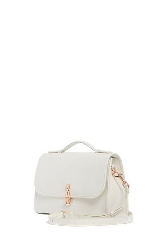 Medium Leonora Bag in Ivory Grained Leather
