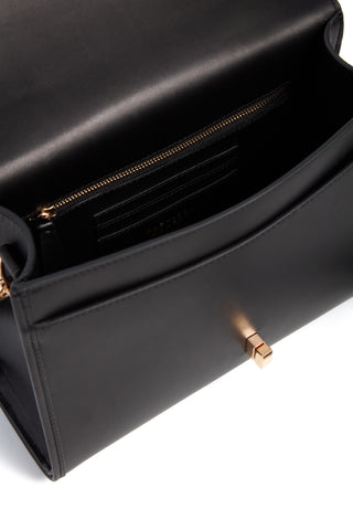 Black Leather Medium Leonora Bag - Interior Detail with Card Slots | Gabriela Hearst