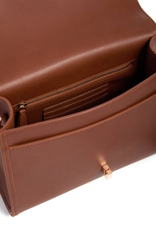 Cognac Leather Leonora Flap Bag Interior - Credit Card Slots Detail | Gabriela Hearst