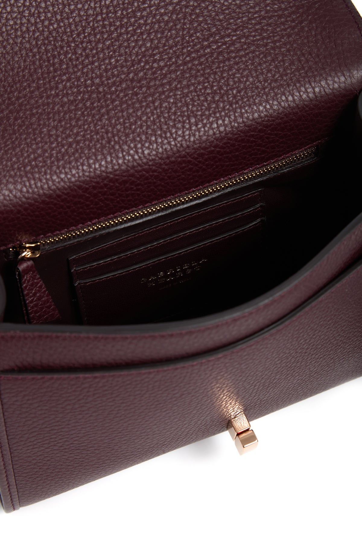 Small Leonora Bag in Bordeaux Grained Leather