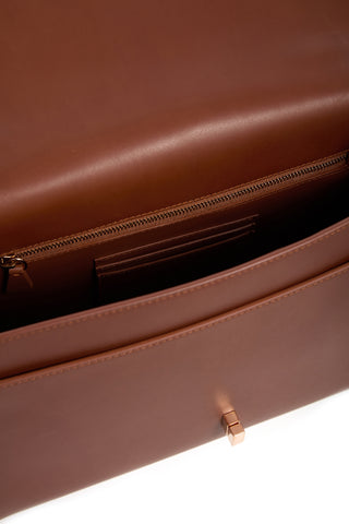 Cognac Leather Large Leonora Bag - Interior Detail with Card Slots | Gabriela Hearst