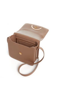 Bethania Crossbody Box Bag in Nude Leather