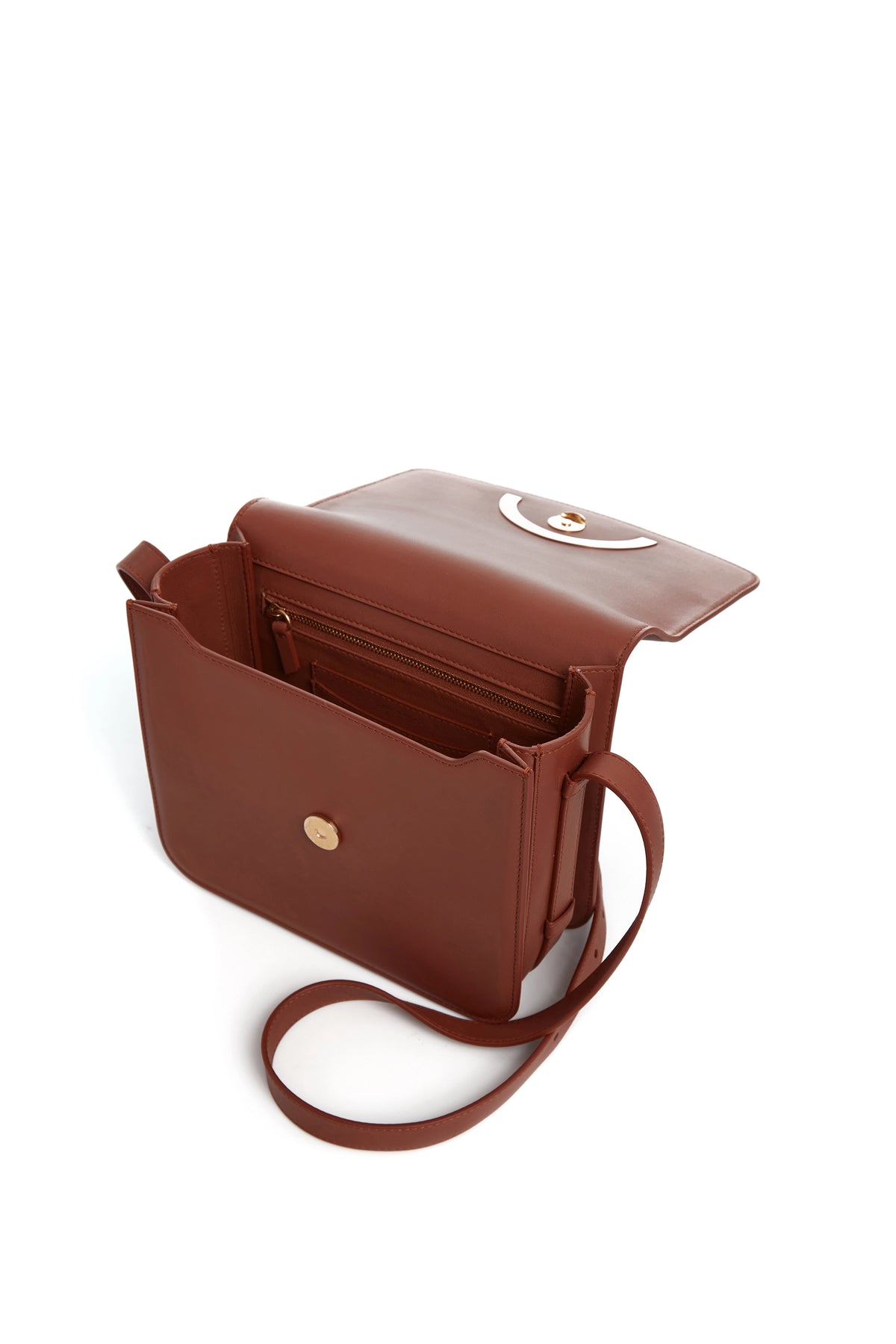 Bethania Crossbody Box Bag in Cognac Leather