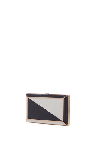 Callas Clutch in Navy & Ivory Nappa Leather