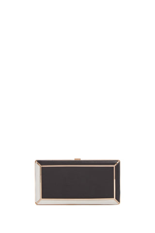 Callas Clutch in Black & Ivory Nappa Leather