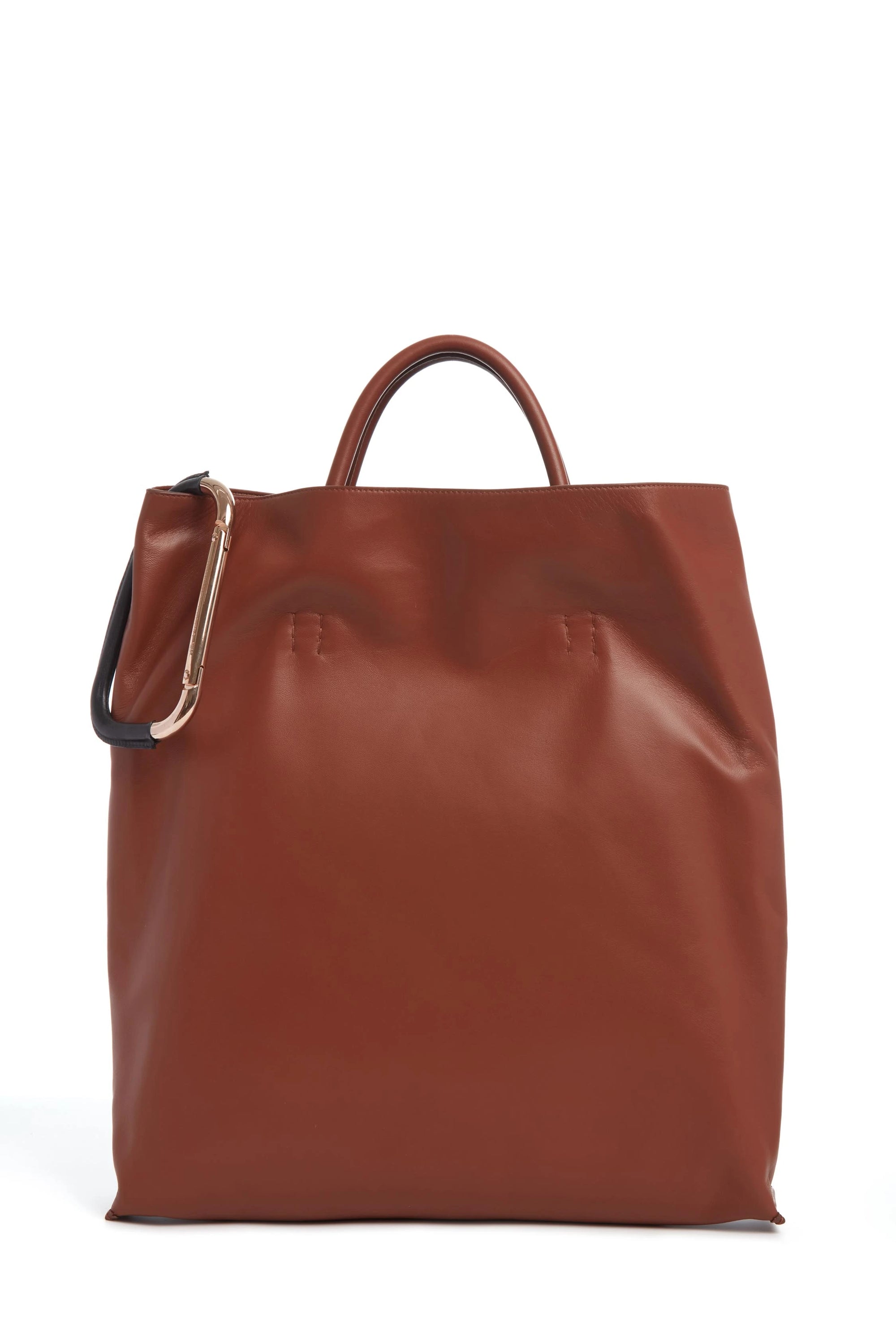 Cognac leather tote handbag online